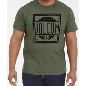 Volcom Jaunty Short Sleeve Mens Tshirt, Size Large, Olive Green